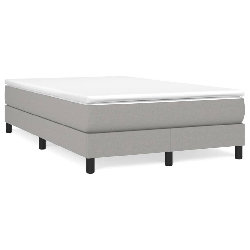 Boxspring-sängram ljusgrå 120x200 cm tyg