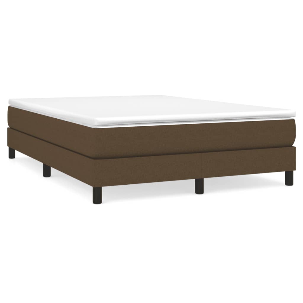 Boxspring-sängram mörkbrun 140x190 cm tyg