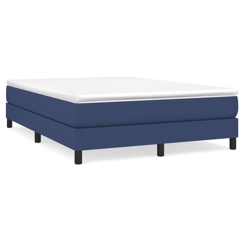 Boxspring-sängram blå 140x190 cm tyg