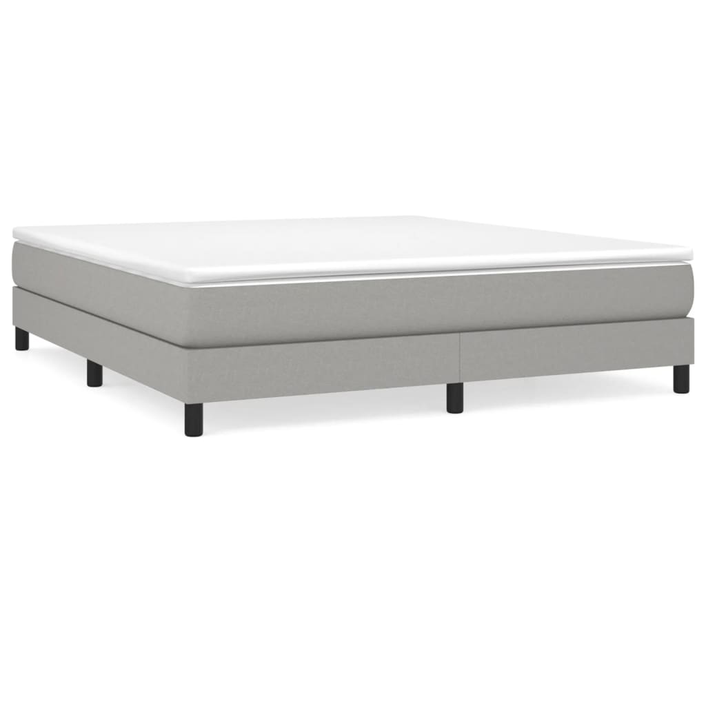 Boxspring-sängram ljusgrå 160x200 cm tyg