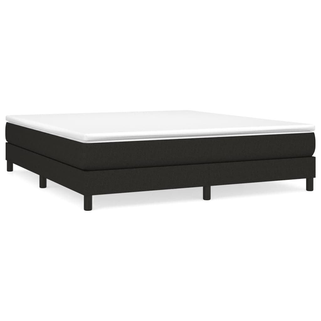 Boxspring-sängram svart 160x200 cm tyg