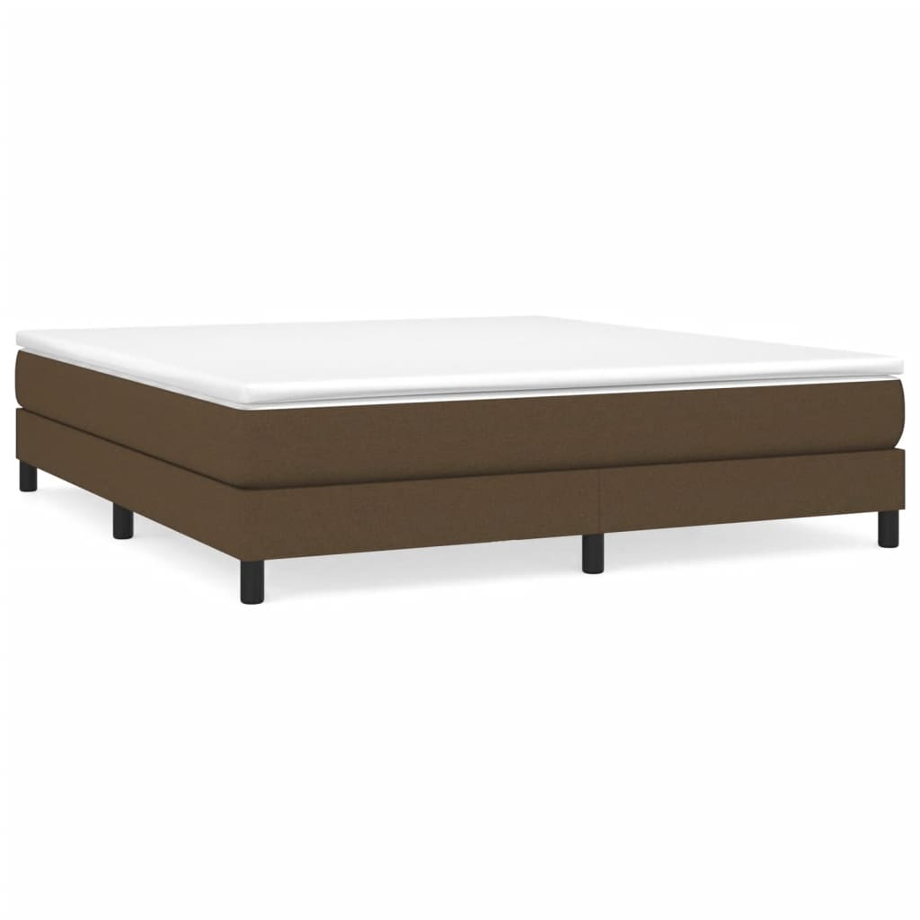 Boxspring-sängram mörkbrun 160x200 cm tyg