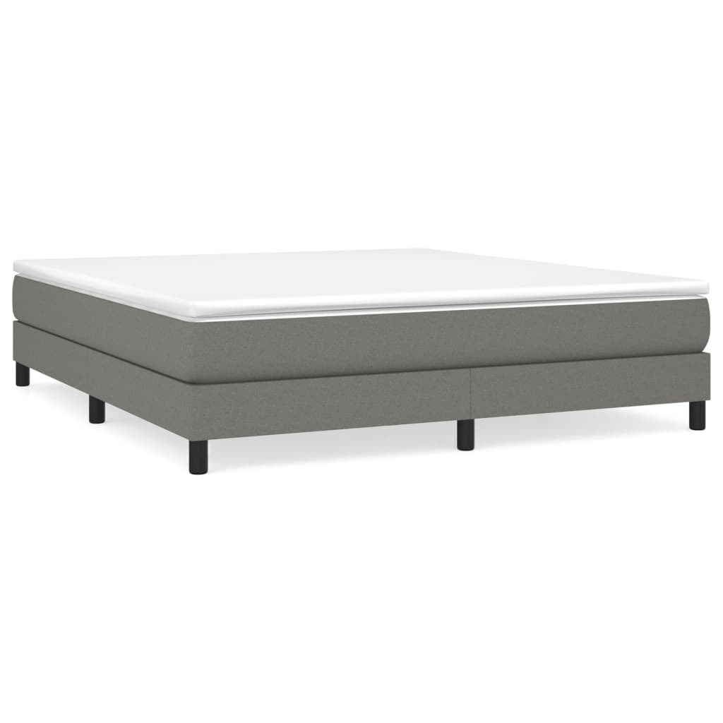 Boxspring-sängram mörkgrå 180x200 cm tyg