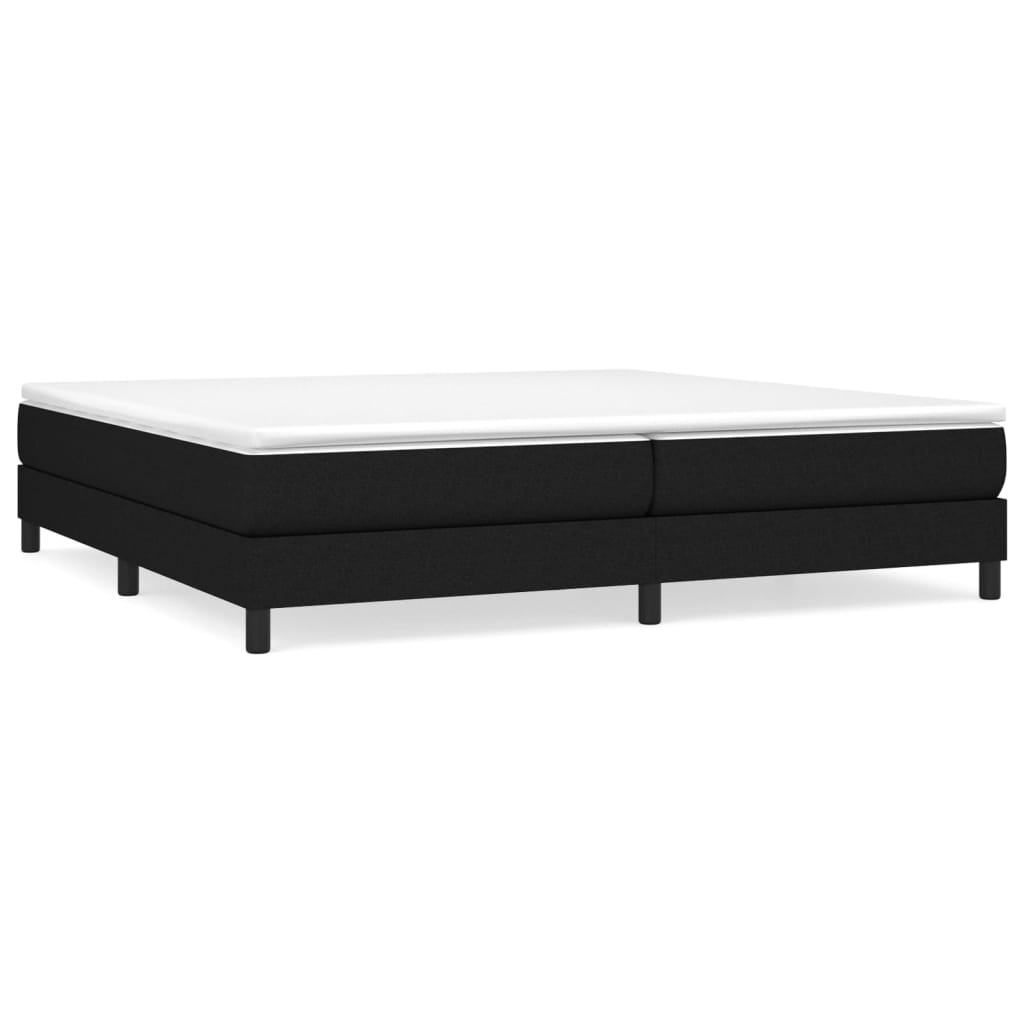Boxspring-sängram svart 200x200 cm tyg