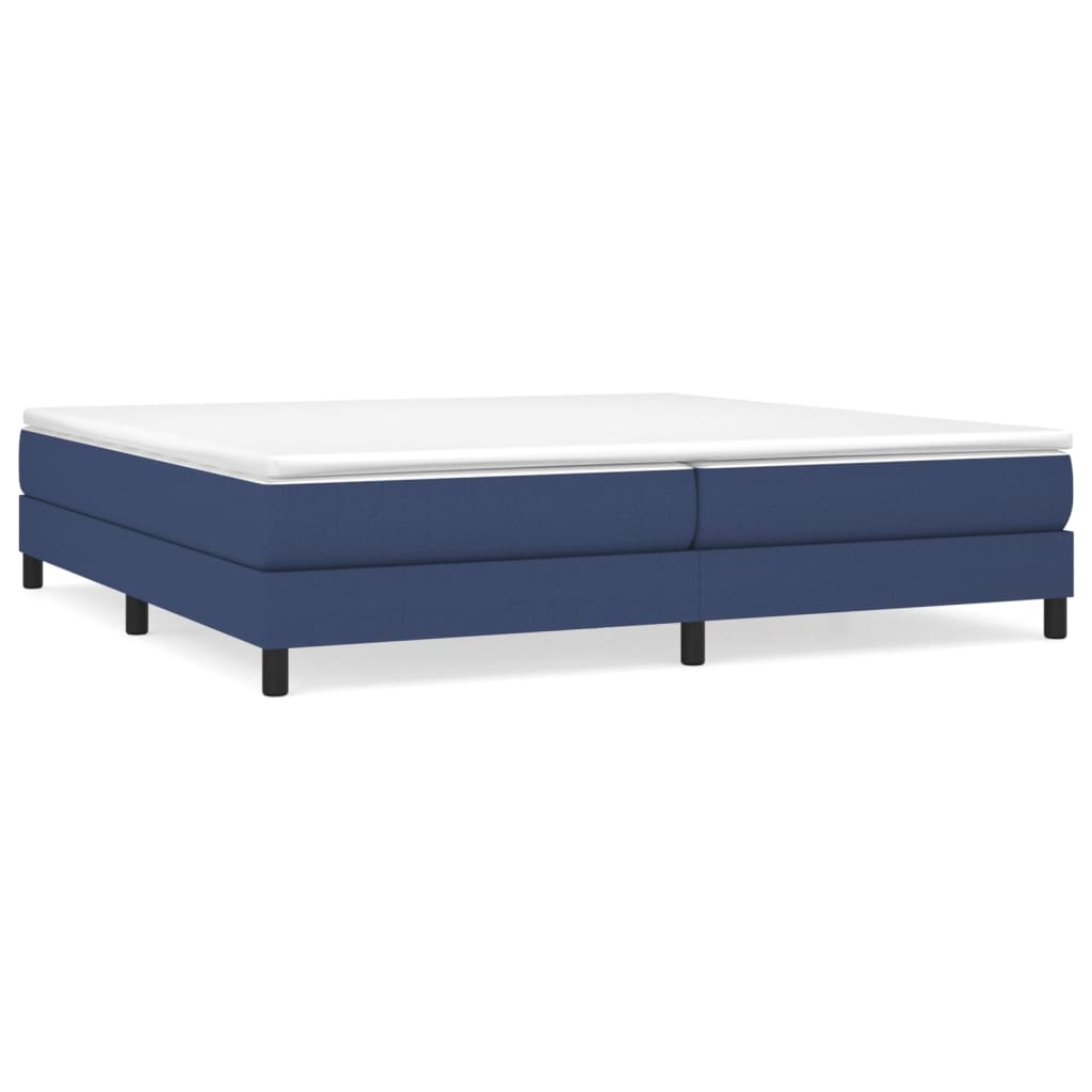 Boxspring-sängram blå 200x200 cm tyg