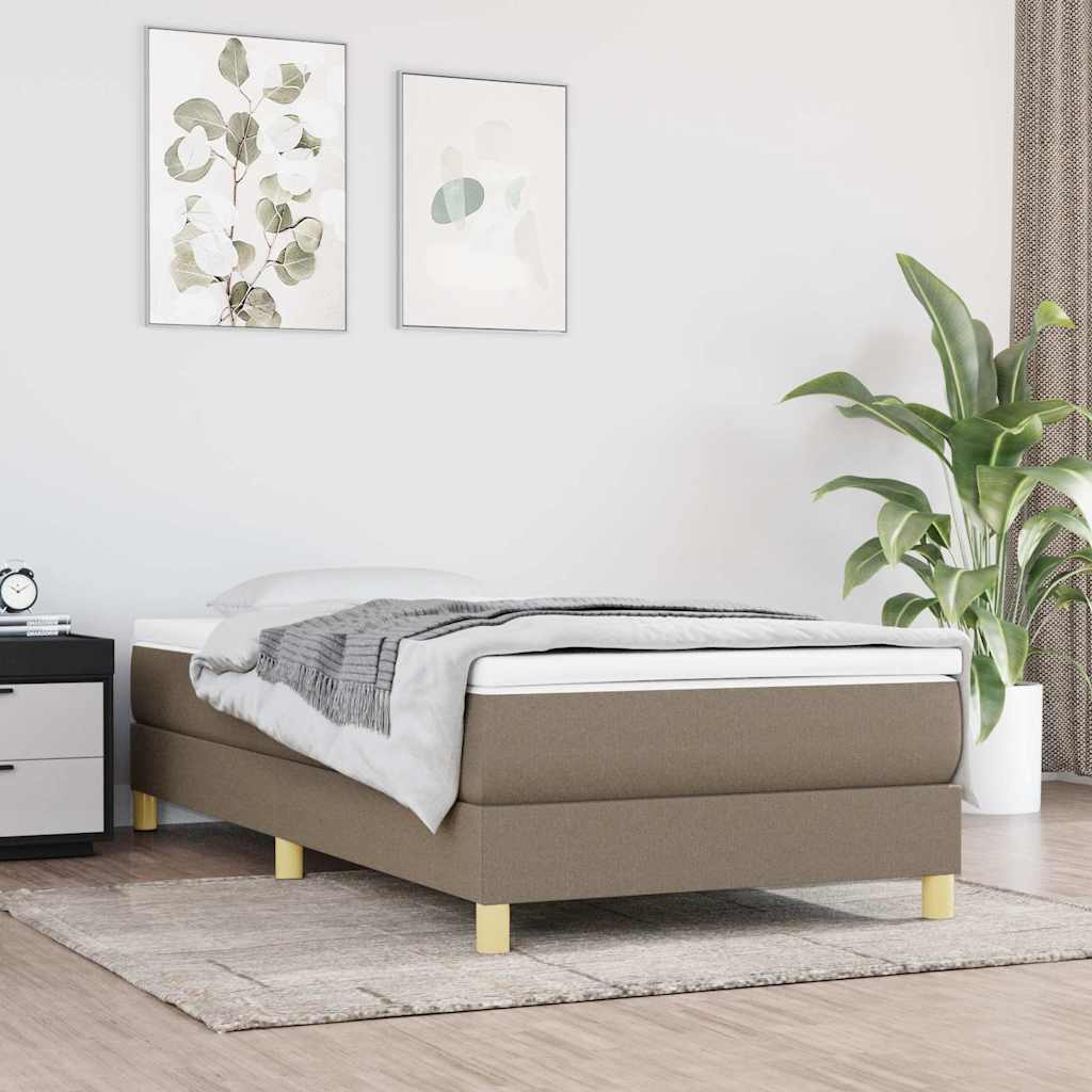 Boxspring-sängram Taupe 80x200cm tyg