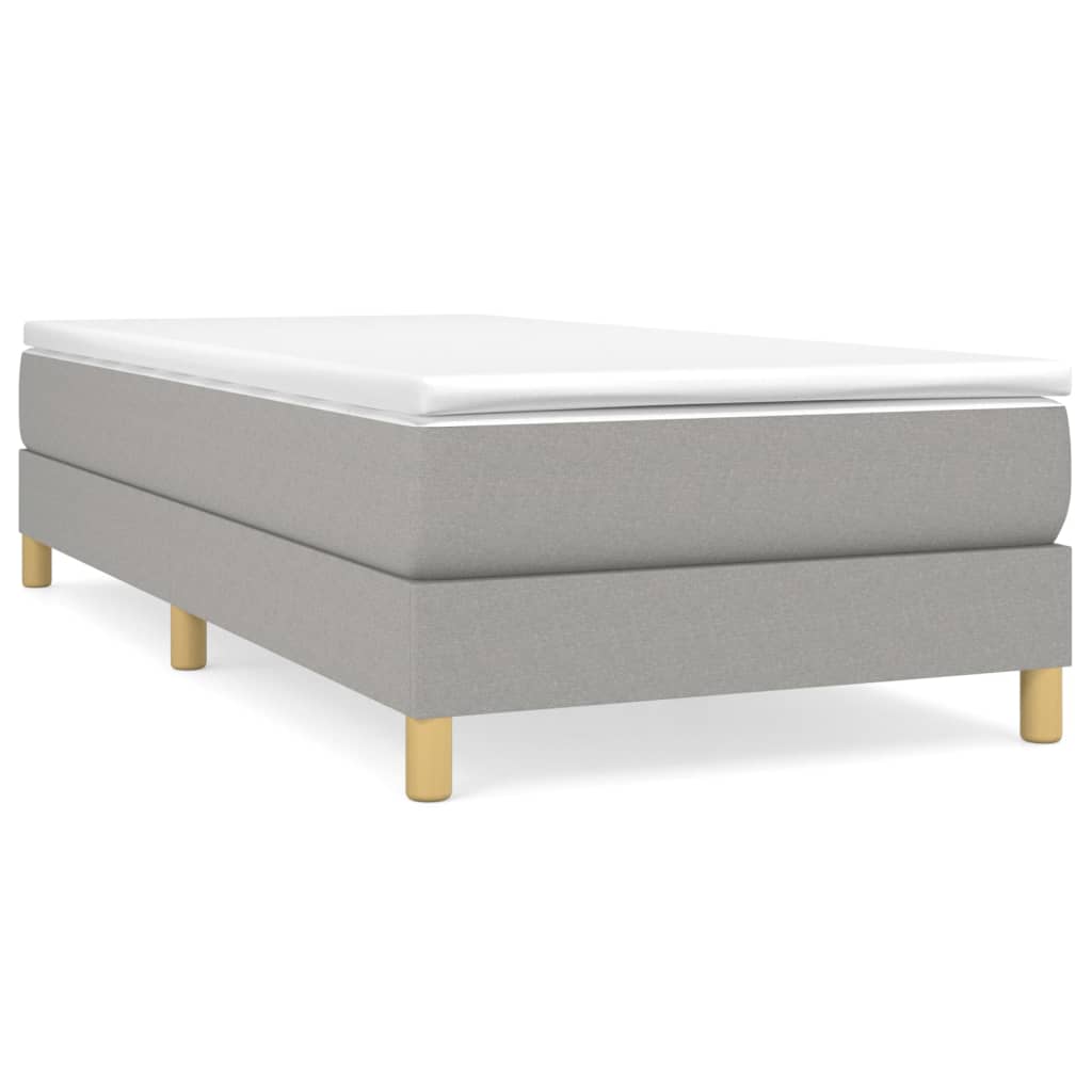 Boxspring-sängram ljusgrå 90x190 cm tyg