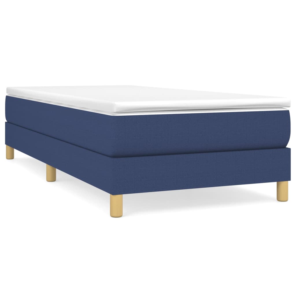 Boxspring-sängram blå 100x200 cm tyg