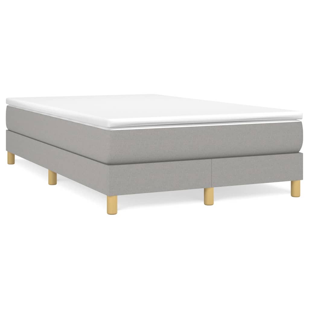 Boxspring-sängram ljusgrå 120x200 cm tyg