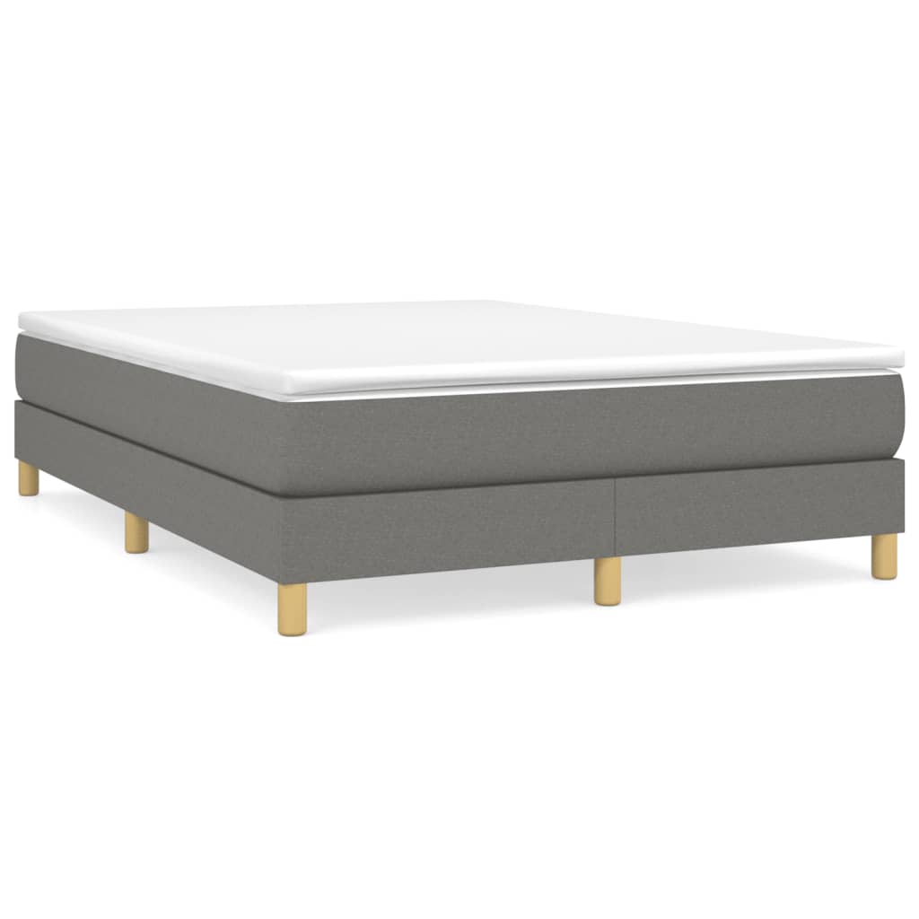 Boxspring-sängram mörkgrå 140x190 cm tyg