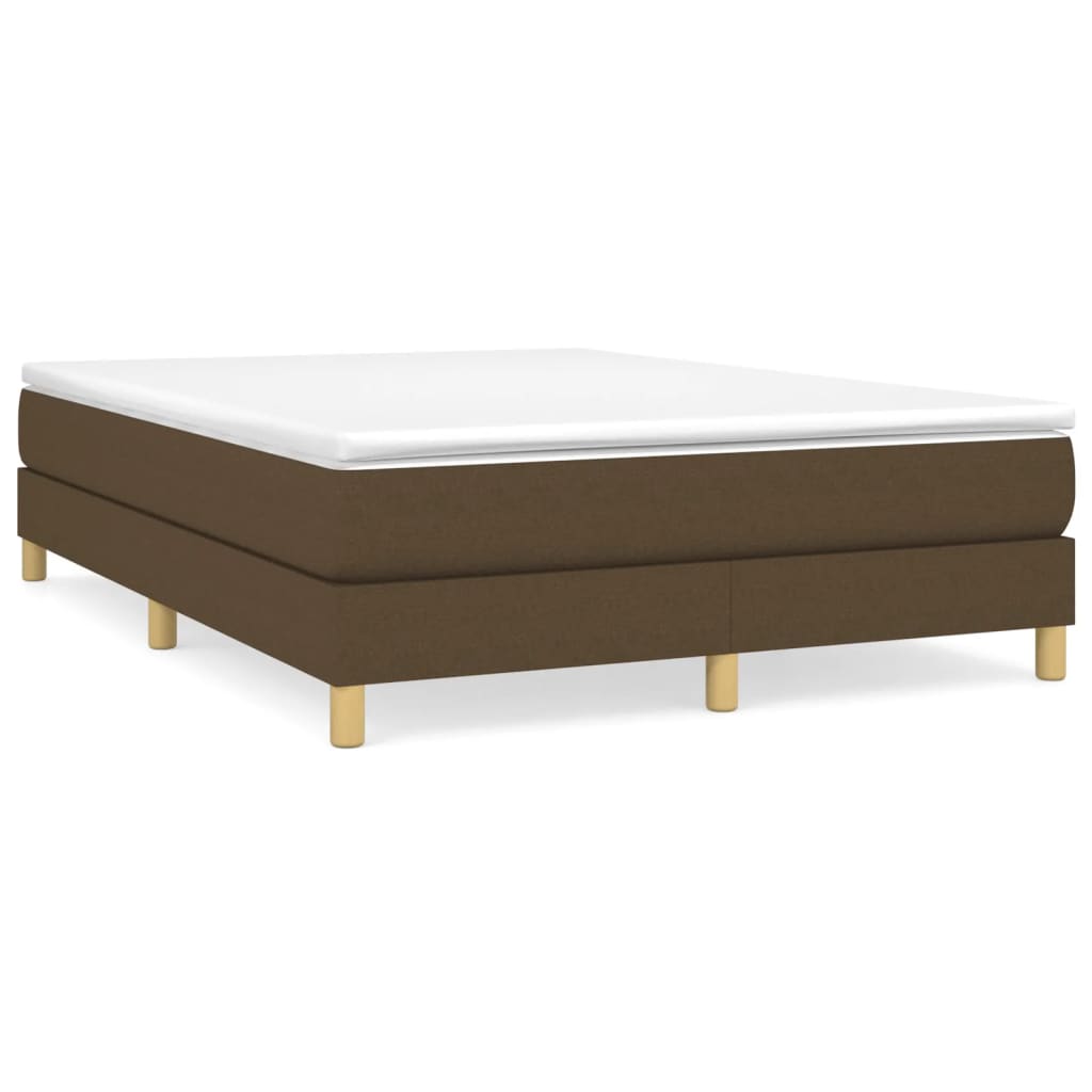 Boxspring-sängram mörkbrun 140x190 cm tyg