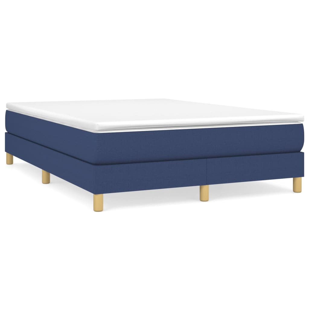 Boxspring-sängram blå 140x190 cm tyg