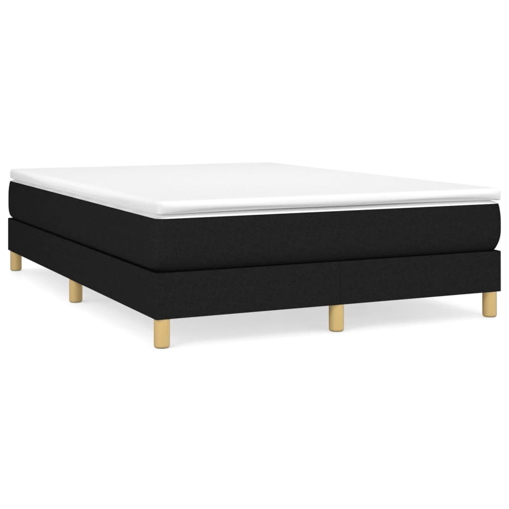 Boxspring-sängram svart 140x200 cm tyg