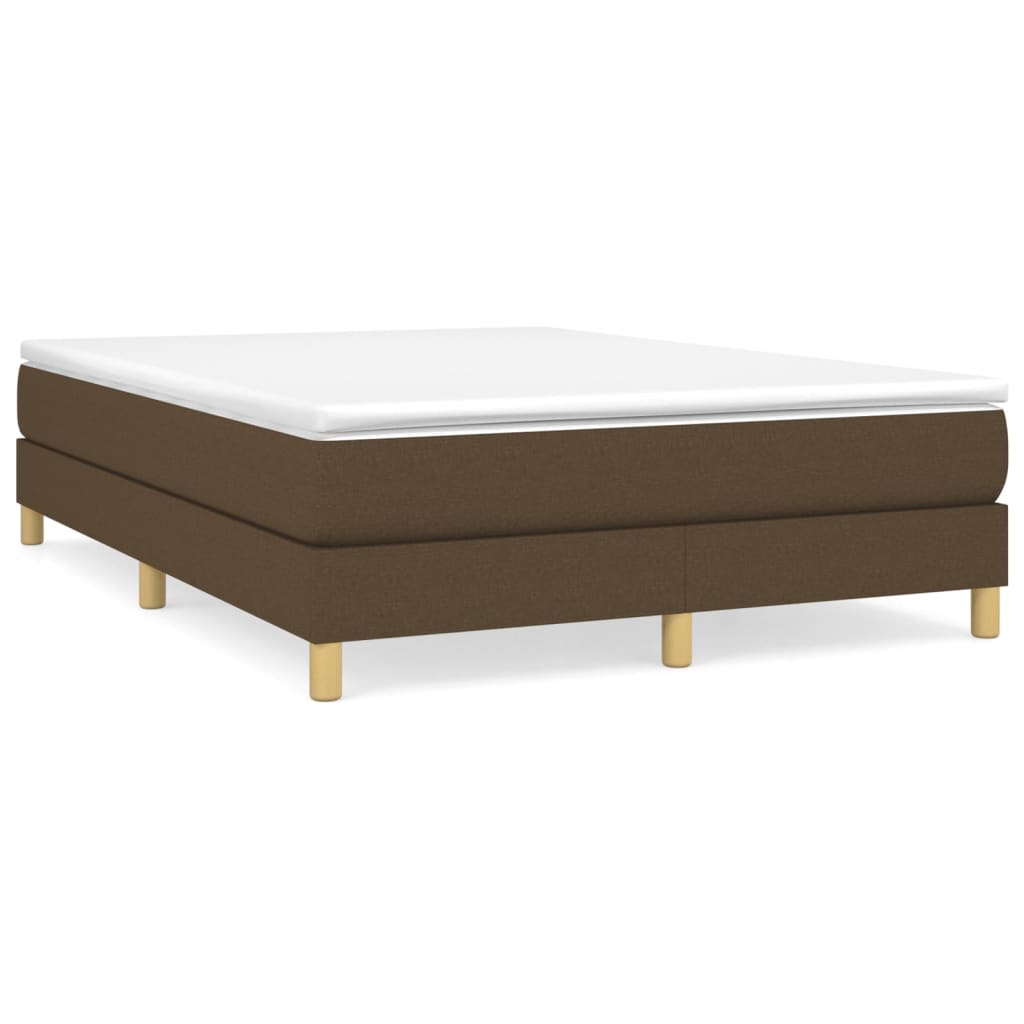 Boxspring-sängram mörkbrun 140x200 cm tyg