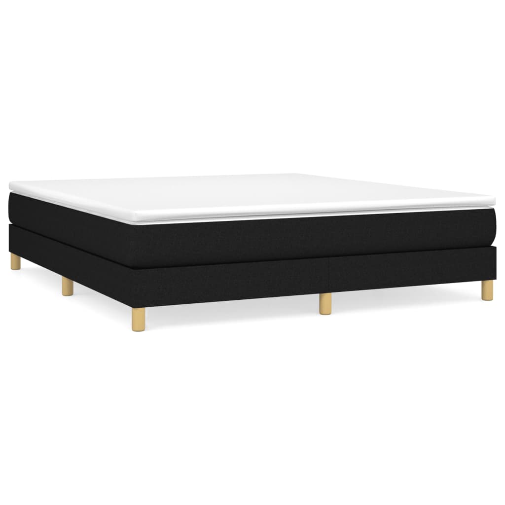Boxspring-sängram svart 180x200 cm tyg