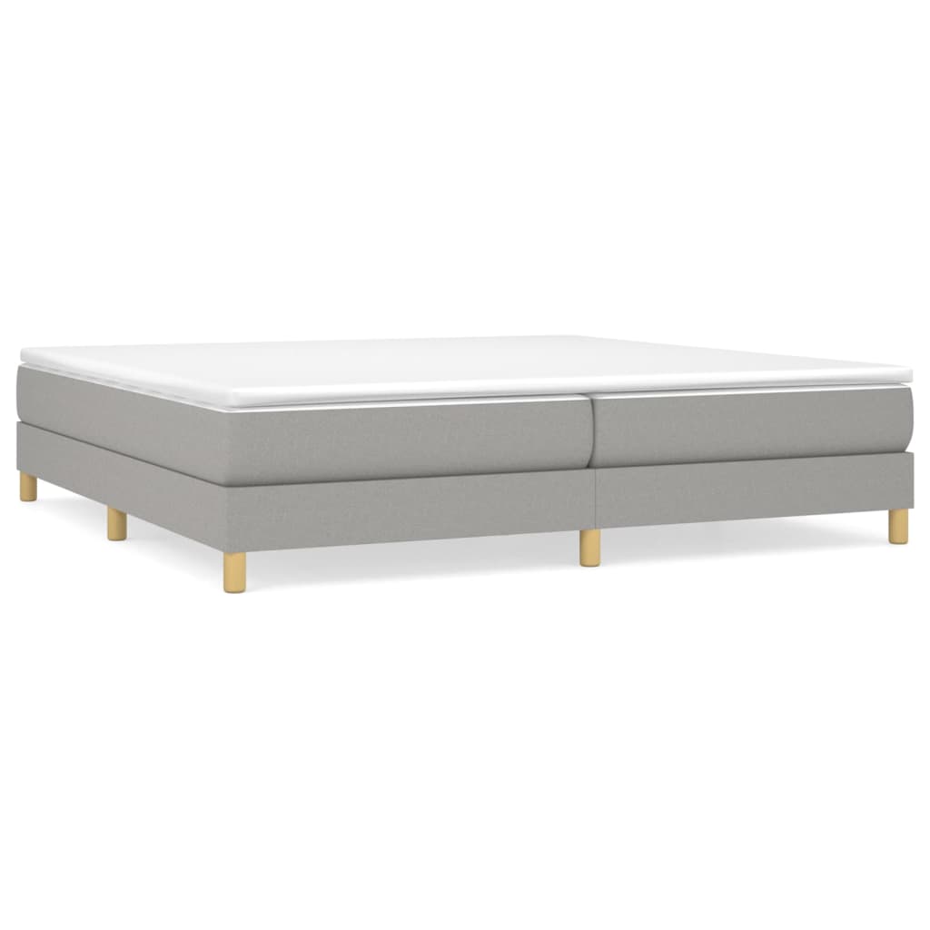 Boxspring-sängram ljusgrå 200x200 cm tyg