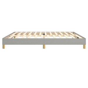 Boxspring-sängram ljusgrå 200x200 cm tyg