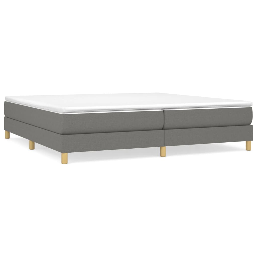 Boxspring-sängram mörkgrå 200x200 cm tyg