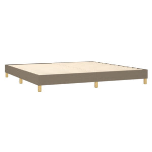 Boxspring-sängram taupe 200x200 cm tyg