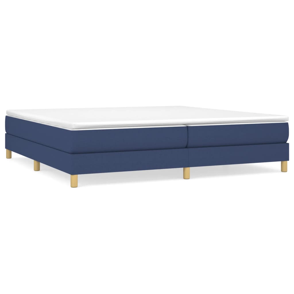 Boxspring-sängram blå 200x200 cm tyg