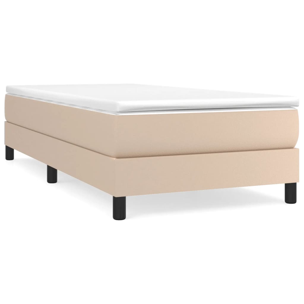 Boxspring-sängram cappuccino 90x200 cm konstläder
