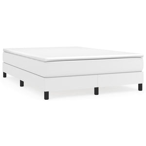 Boxspring-sängram vit 140x190 cm konstläder