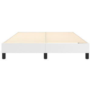 Boxspring-sängram vit 140x190 cm konstläder