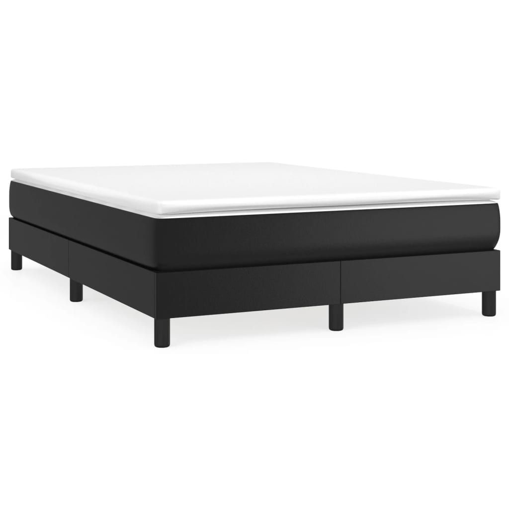 Boxspring-sängram svart 140x200 cm konstläder