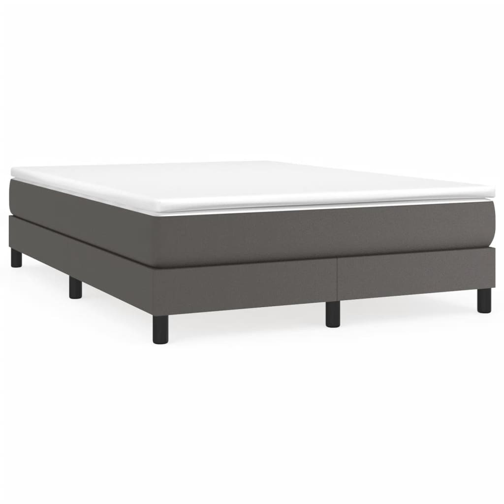 Boxspring-sängram grå 140x200 cm konstläder