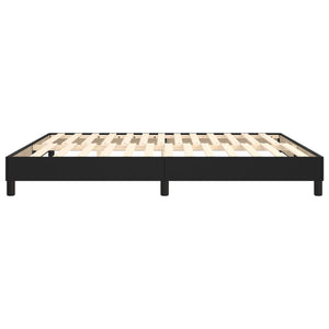 Boxspring-sängram svart 160x200 cm konstläder