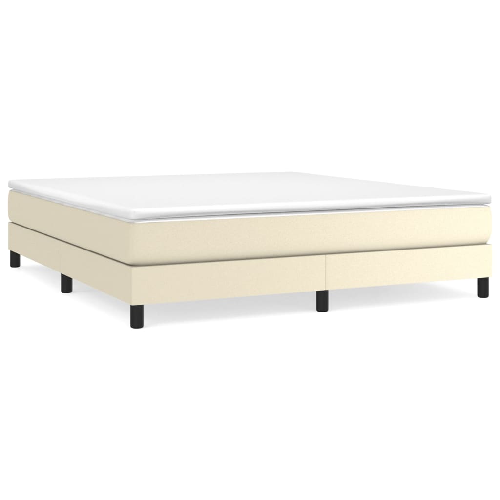 Boxspring-sängram gräddvit 160x200 cm konstläder