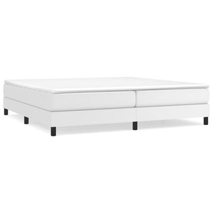 Boxspring-sängram vit 200x200 cm konstläder