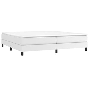 Boxspring-sängram vit 200x200 cm konstläder