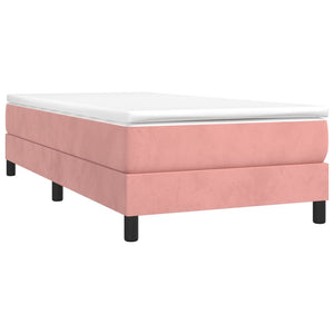 Boxspring-sängram rosa 90x190 cm sammet