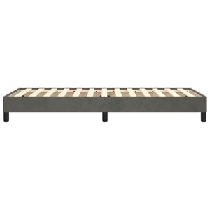 Boxspring-sängram mörkgrå 90x200 cm sammet