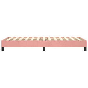 Boxspring-sängram rosa 90x200 cm sammet