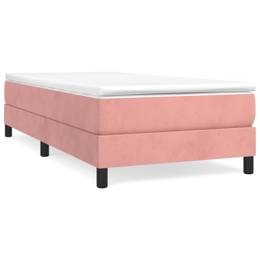 Boxspring-sängram rosa 100x200 cm sammet