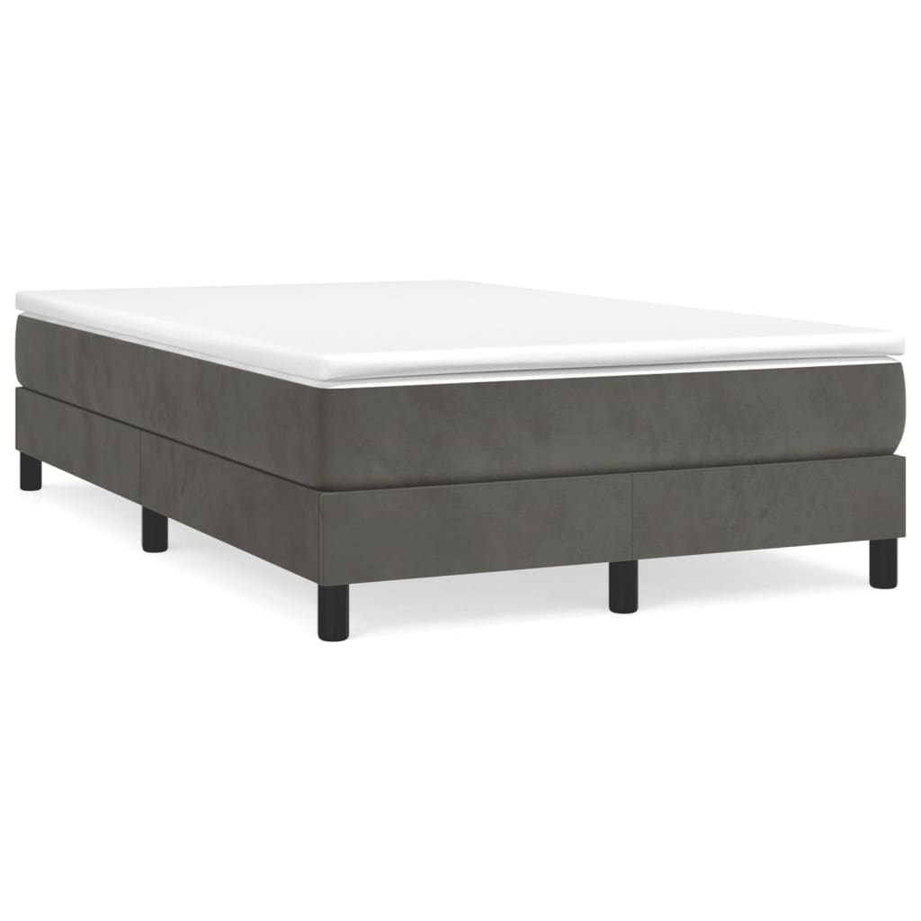 Boxspring-sängram mörkgrå 120x200 cm sammet