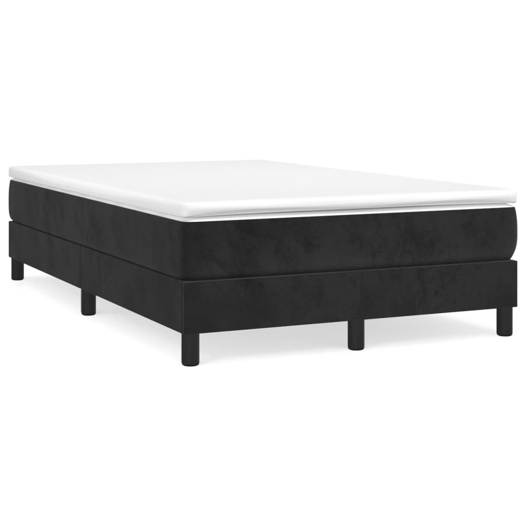 Boxspring-sängram svart 120x200 cm sammet