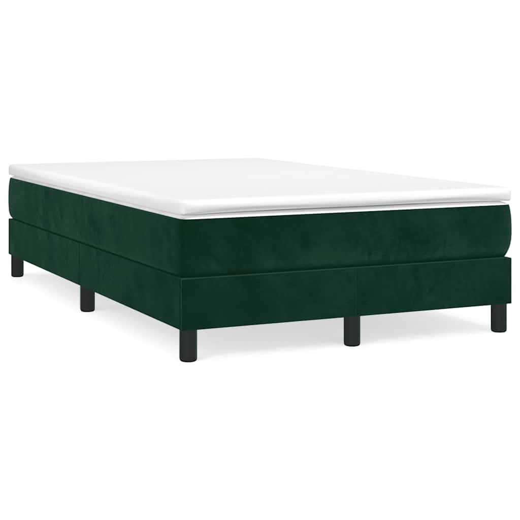 Boxspring-sängram mörkgrön 120x200 cm sammet