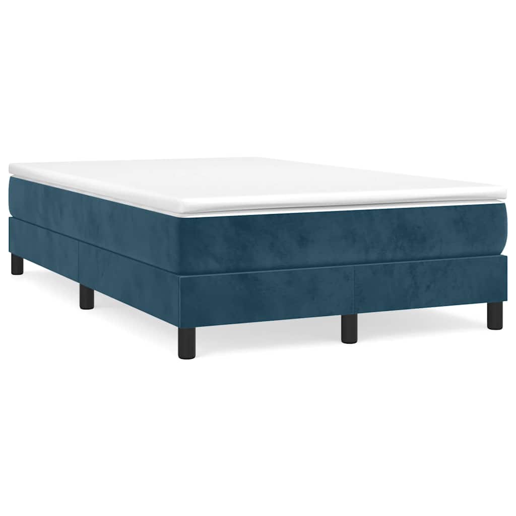 Boxspring-sängram mörkblå 120x200 cm sammet