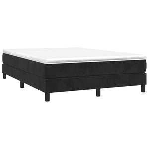 Boxspring-sängram svart 140x190 cm sammet