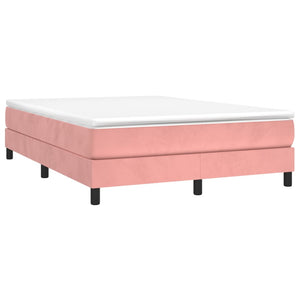 Boxspring-sängram rosa 140x190 cm sammet