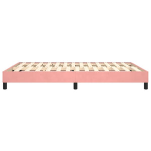 Boxspring-sängram rosa 140x190 cm sammet