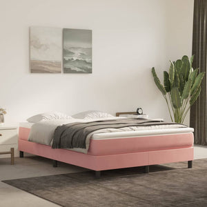 Boxspring-sängram rosa 140x190 cm sammet