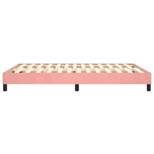 Boxspring-sängram rosa 140x200 cm sammet