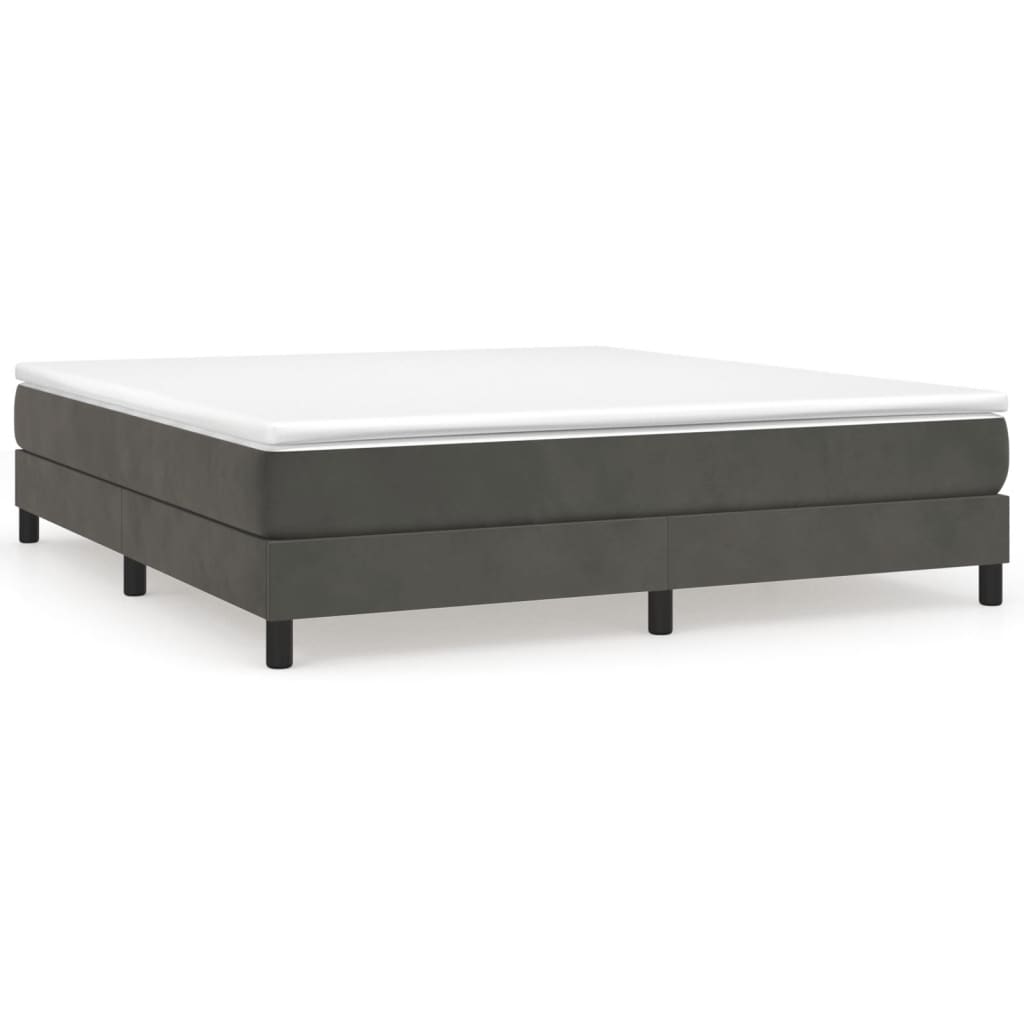 Boxspring-sängram mörkgrå 160x200 cm sammet