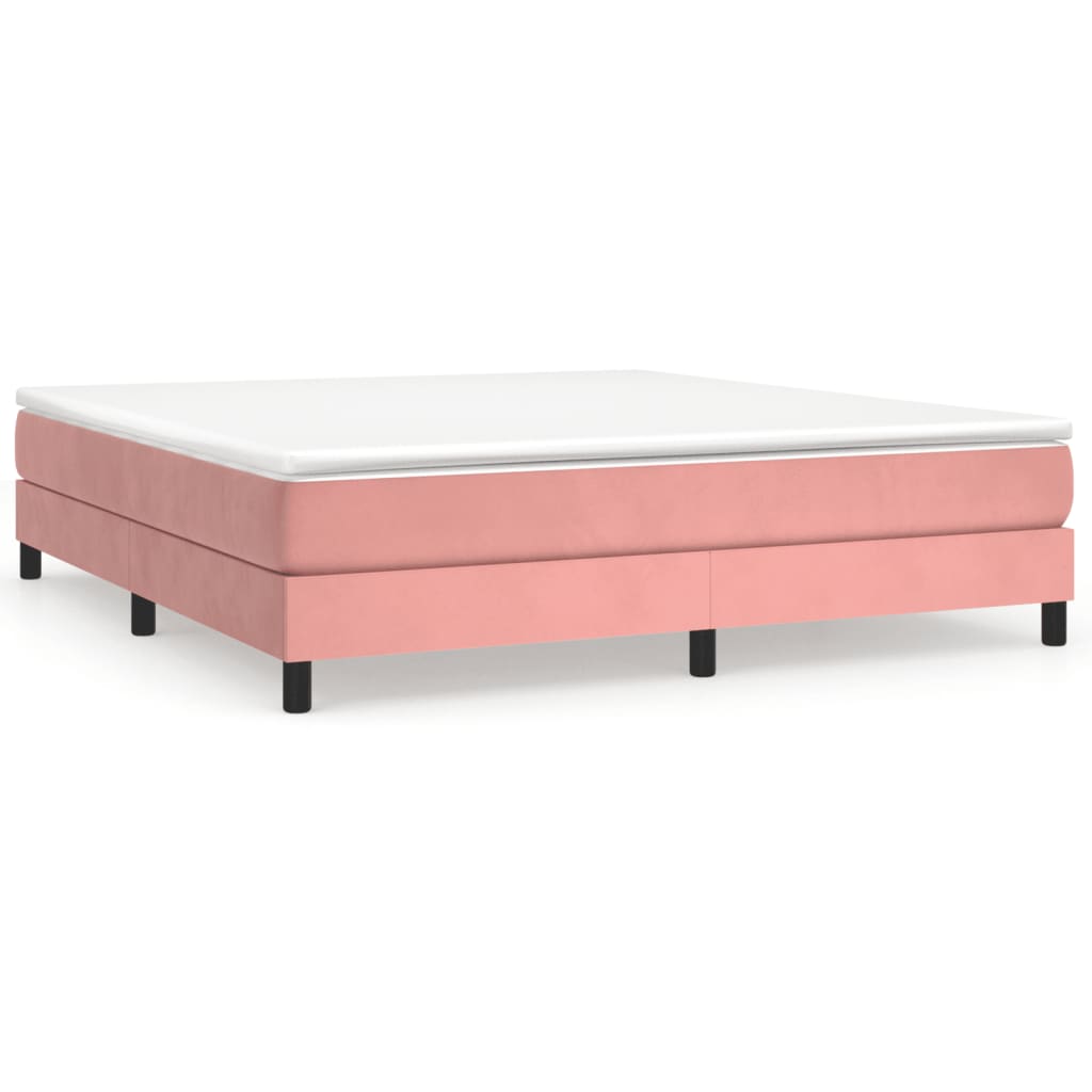 Boxspring-sängram rosa 160x200 cm sammet