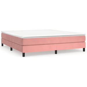 Boxspring-sängram rosa 160x200 cm sammet
