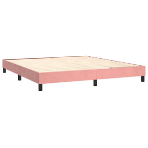 Boxspring-sängram rosa 160x200 cm sammet